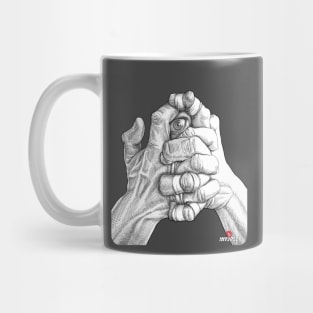 Hands and eye Mug